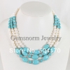 Набор. Ожерелье из бирюзы и белого жемчуга с серьгами