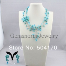 Набор из бирюзы и хрусталя (ожерелье, серьги)
Resource id #32