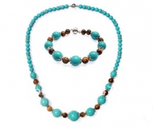 Набор из бирюзы и тигрового глаза (браслет, ожерелье)
Resource id #30