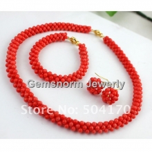 Набор из розового коралла (ожерелье, серьги, браслет)
Resource id #31