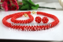 Набор из розового коралла (ожерелье, серьги, браслет)
Resource id #33