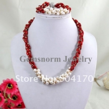 Набор из коралла и жемчуга (ожерелье, браслет)
Resource id #31