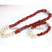 Набор из коралла и жемчуга (ожерелье, браслет)
Resource id #32