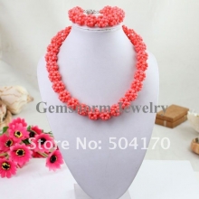 Набор из розового коралла (ожерелье, браслет)
Resource id #30