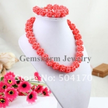 Набор из розового коралла (ожерелье, браслет)
Resource id #31